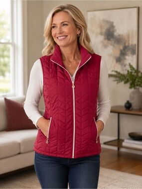 Marc New York Pink Quilted Vest Sz M
